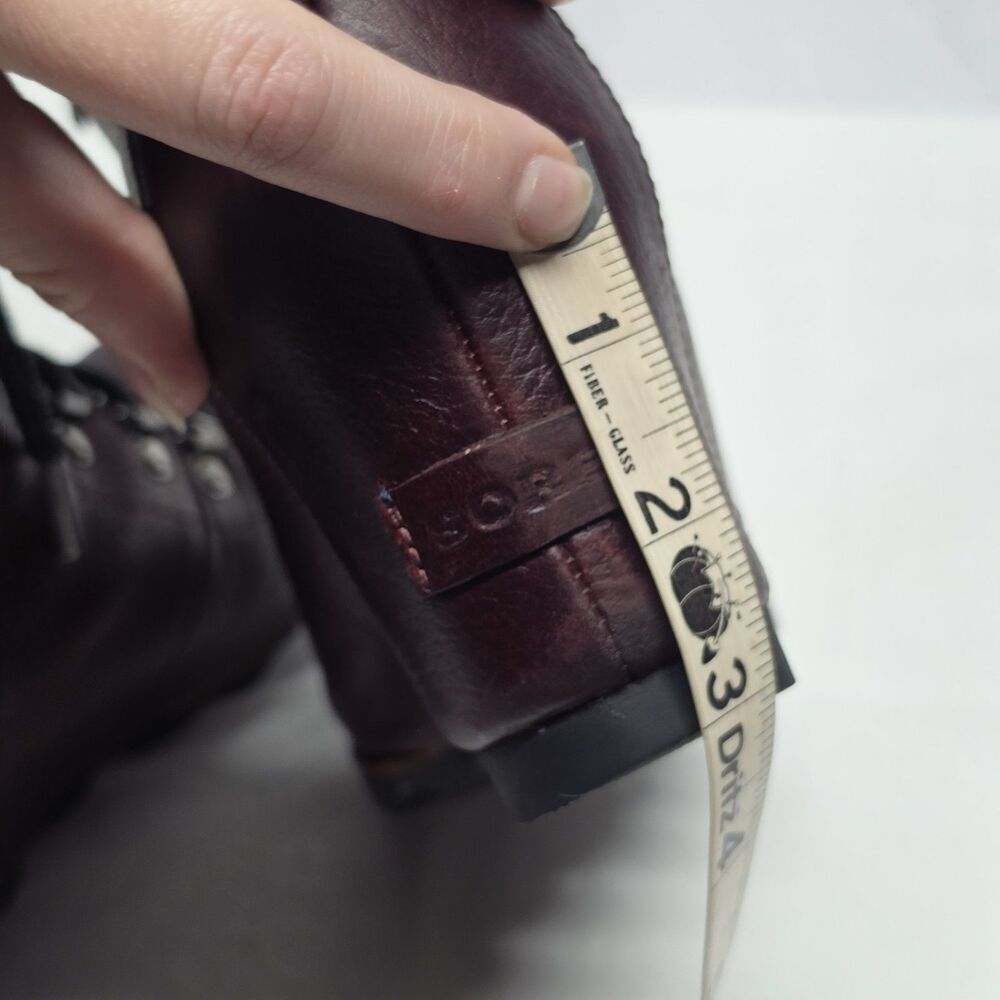 Sorel Boots Conquest Casual Wedge Ankle Boot Burgundy Leather Lace Up womens 10 - Picture 6 of 9